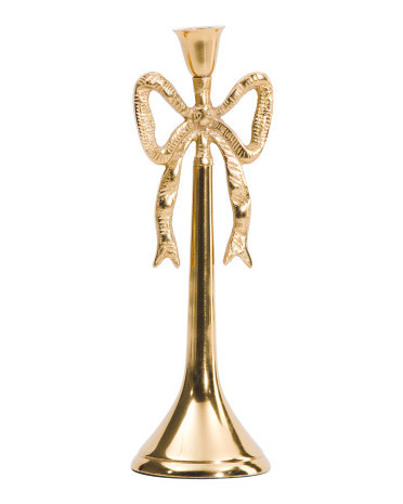 12in Metal Bow Candlestick Holder | TJ Maxx