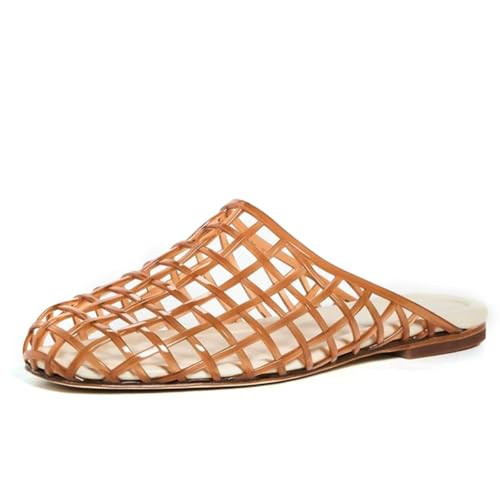 Jelly Shoes for Women Jelly Mesh Flat Sandals Closed Toe Round Toe Slides Flats Slip on Summer Sl... | Amazon (US)