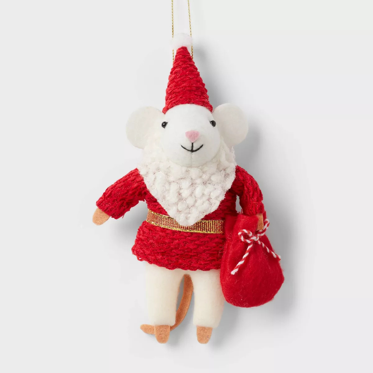 Fabric Mouse Dressed as Santa Christmas Tree Ornament - Wondershop™ | Target
