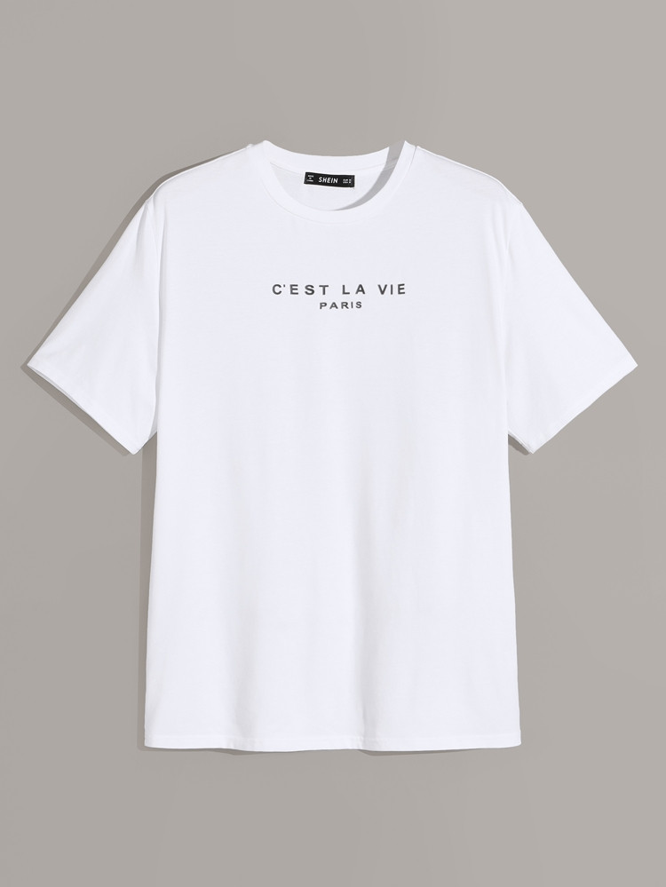 Manfinity Hypemode Men Cotton Slogan Graphic Tee | SHEIN