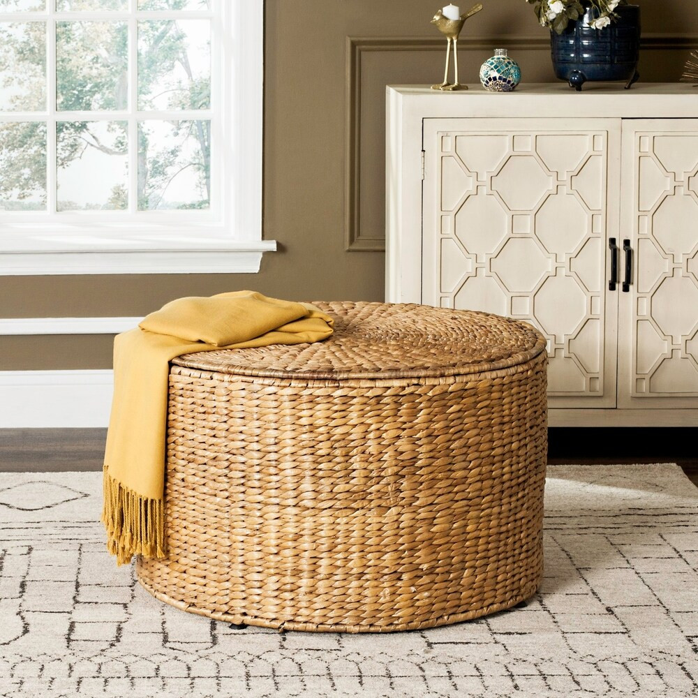 Safavieh Jesse Wicker Natural Coffee Table - 28.5" x 28.5" x 17" (SEA7035A) | Bed Bath & Beyond