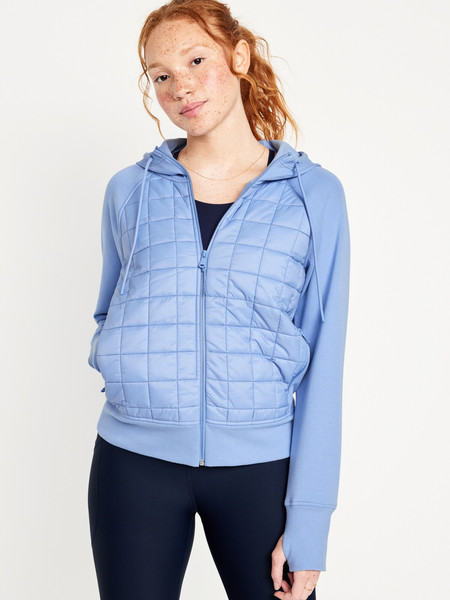 Dynamic Fleece Cropped Hybrid Hoodie for Women | Old Navy (US)