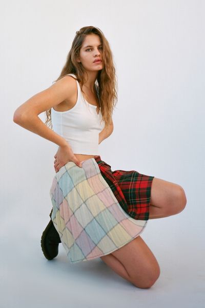 Urban Renewal Recycled Spliced Plaid Mini Skirt | Urban Outfitters (US and RoW)