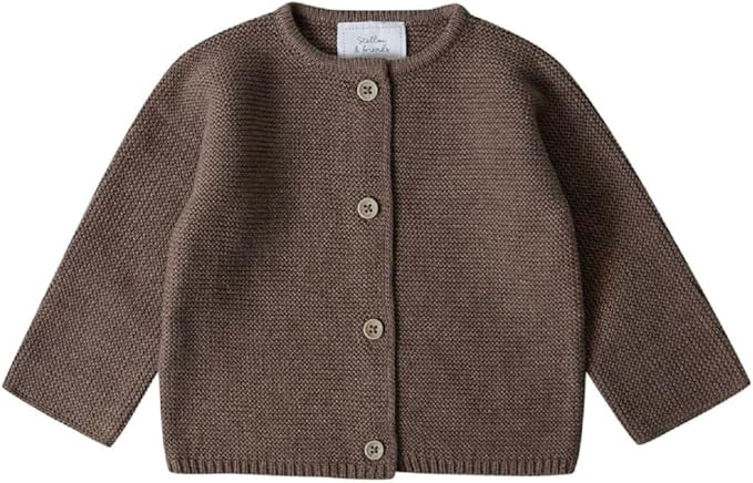 Stellou & friends 100% Cotton Baby Cardigan, Long Sleeve Knit Sweater for Kids, Unisex Tops for I... | Amazon (US)
