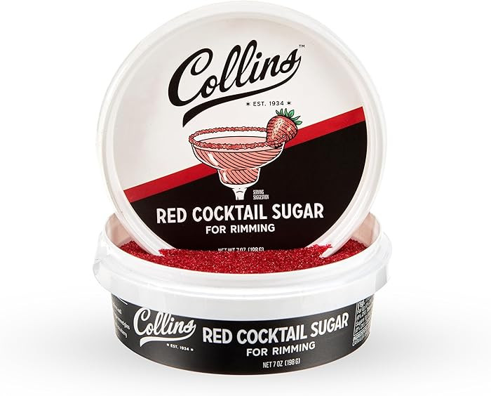 Collins Red Cocktail Sugar, Enhance Daiquiris, Cosmopolitans, Margaritas, Cocktail Drinks, Glass ... | Amazon (US)
