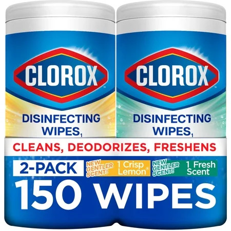 Clorox Disinfecting Wipes Value Pack, Bleach Free Cleaning Wipes, 75 Count Each, 2 Pack | Walmart (US)