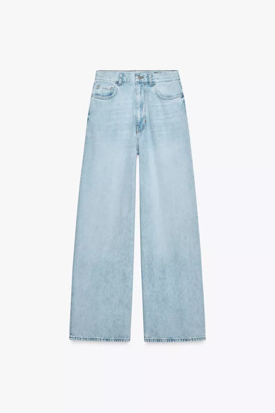 ZW COLLECTION HIGH-WAISTED PALAZZO JEANS | Zara US