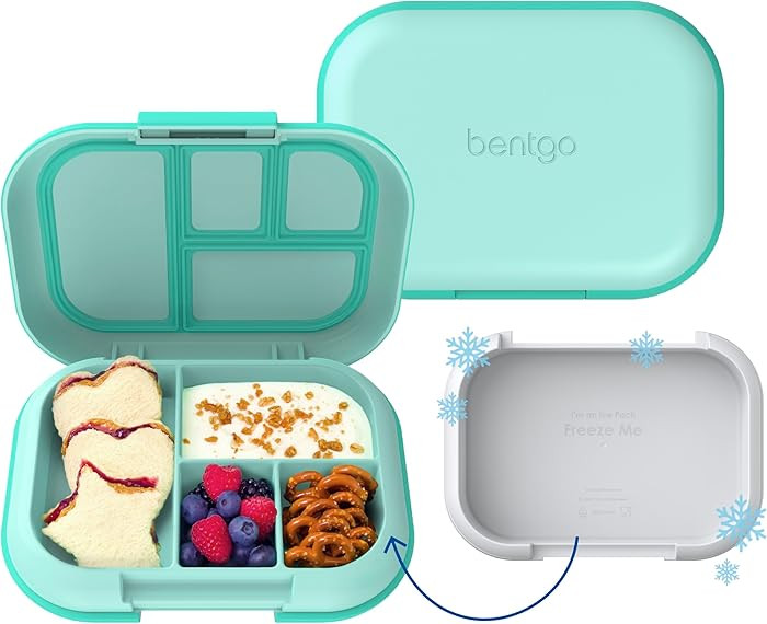 Bentgo Chill Kids Leak-Proof Lunch Box - 4-Compartment Bento Box with Built-In Ice Pack, 3.3 Cup ... | Amazon (US)