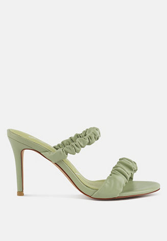 Qualie Ruched Strap Stiletto Heel Sandals | Macy's