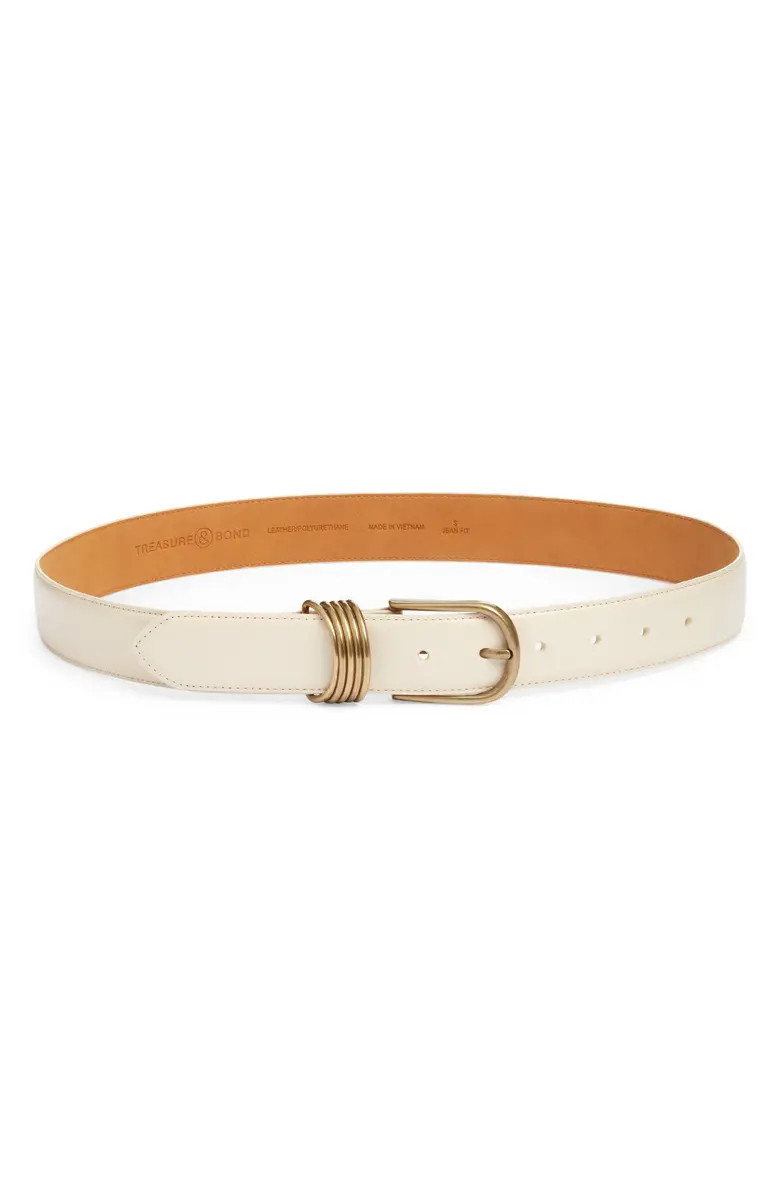 Parker Brass Hoop Leather Belt | Nordstrom