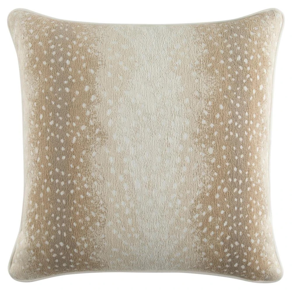 Faye Modern Beige Animal Print Indoor Outdoor Throw Pillow - 20x20 | Kathy Kuo Home