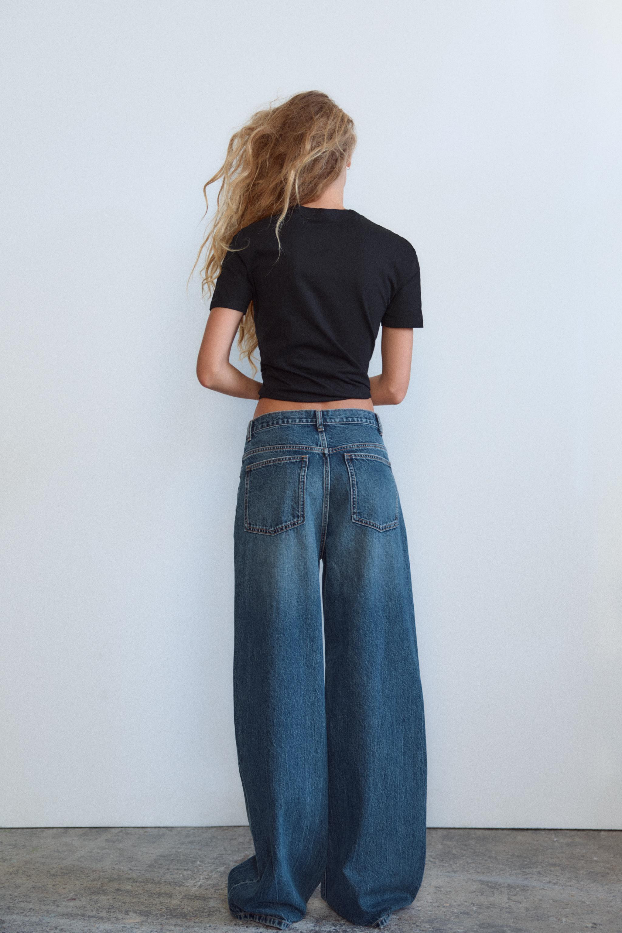HIGH-WAIST WIDE-LEG TRF JEANS | Zara UK