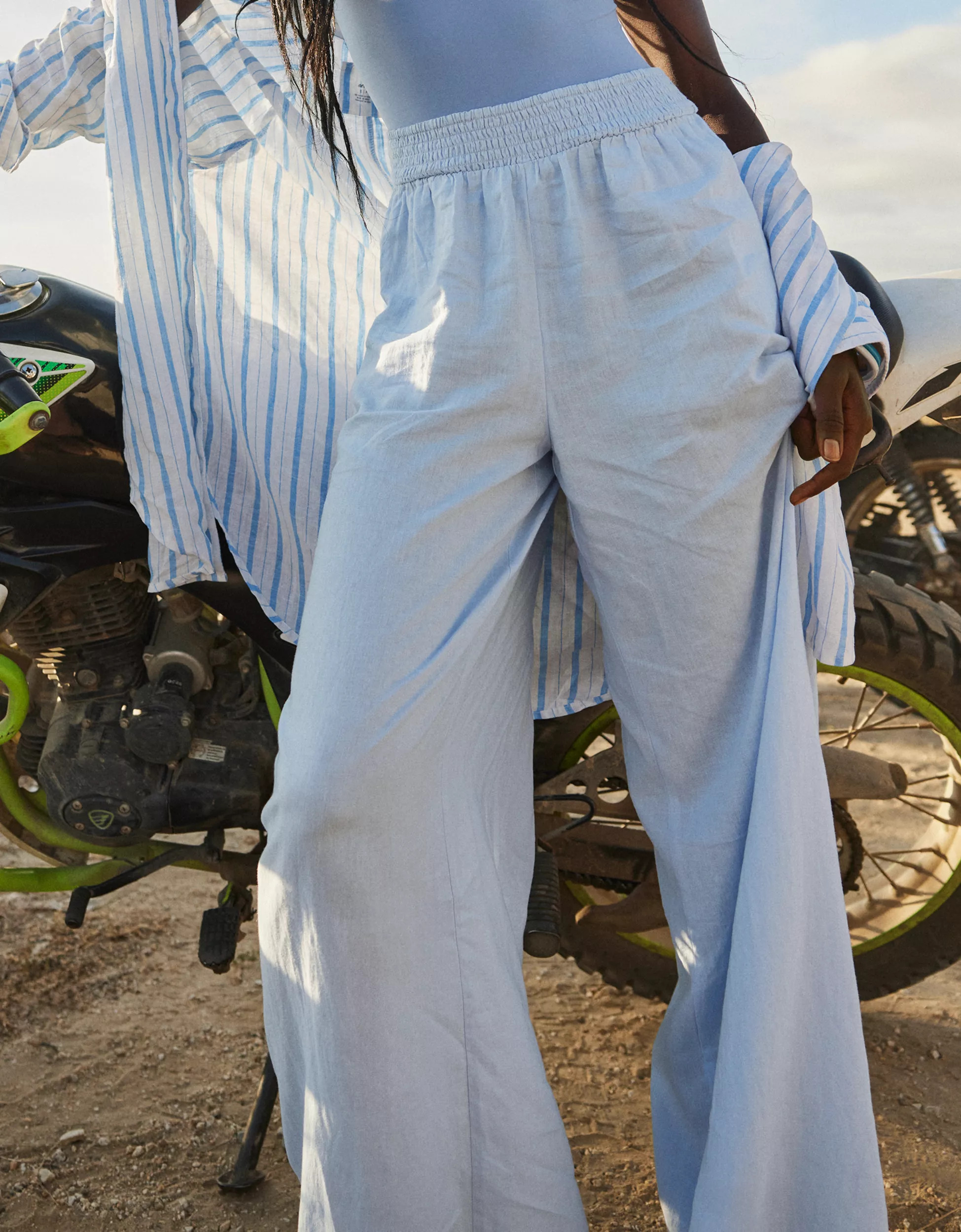 Aerie High Waisted Linen Blend Pool-To-Party Pant | American Eagle Outfitters (US & CA)