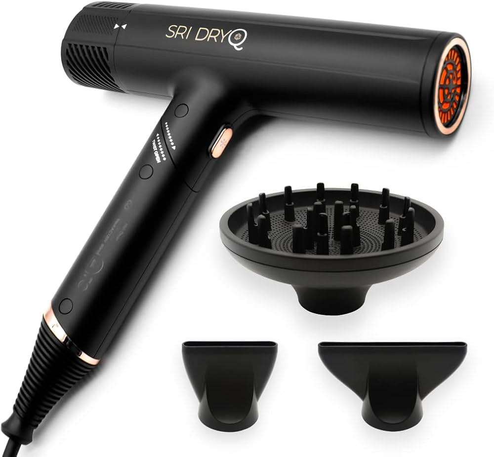 SRI DryQ “Smart” Hair Dryer Salon Edition 9ft. Cord - Super Lightweight - Foldable - Powerful... | Amazon (US)