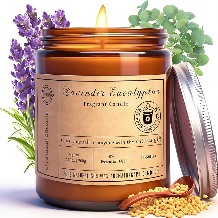 Scented Candles - Lavender Eucalyptus Candles for Home Scented, 7oz Soy Wax Aromatherapy Candle f... | Amazon (US)