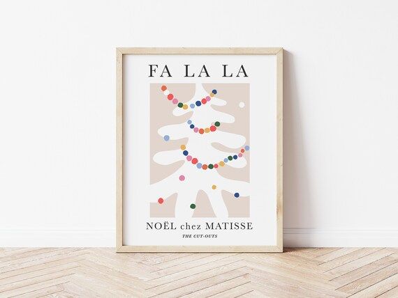 Christmas Henri Matisse Cutout Print | Fa La La Art Print | Matisse Cut Outs Print | Matisse Prin... | Etsy (US)