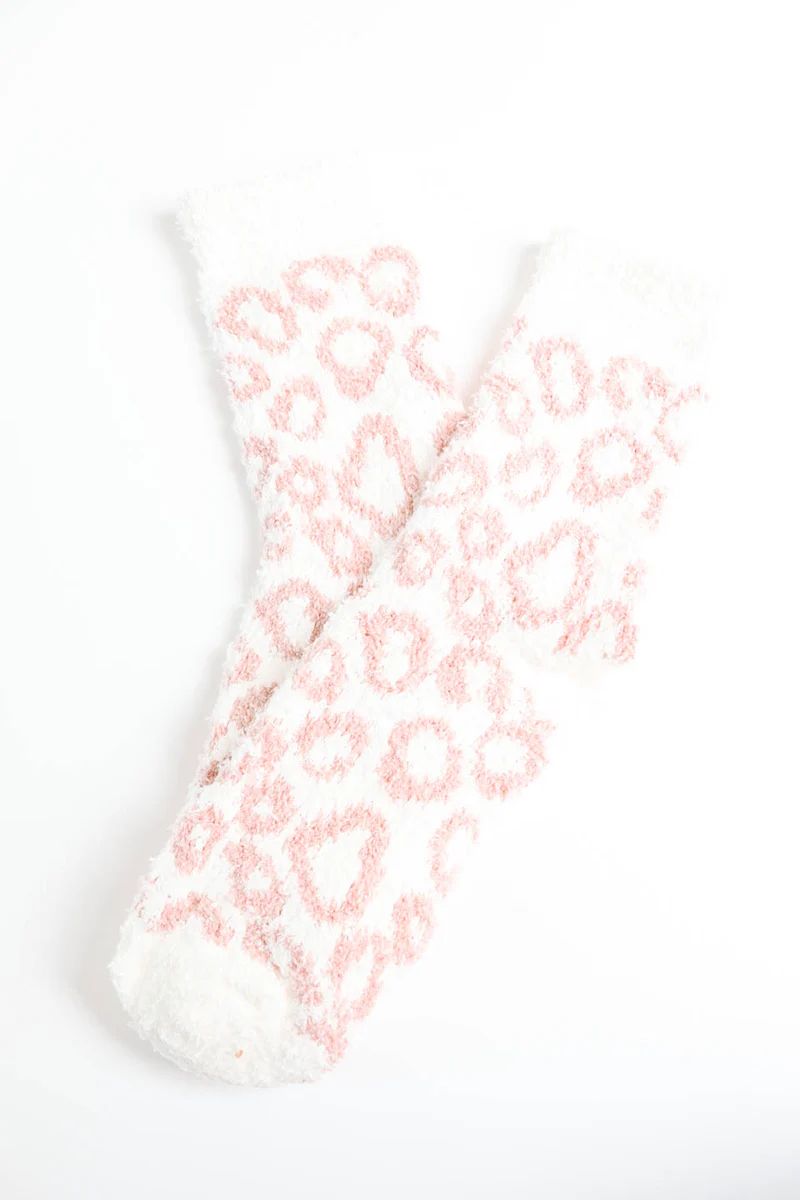 No Chill Fuzzy Socks - Pink Leopard | The Impeccable Pig