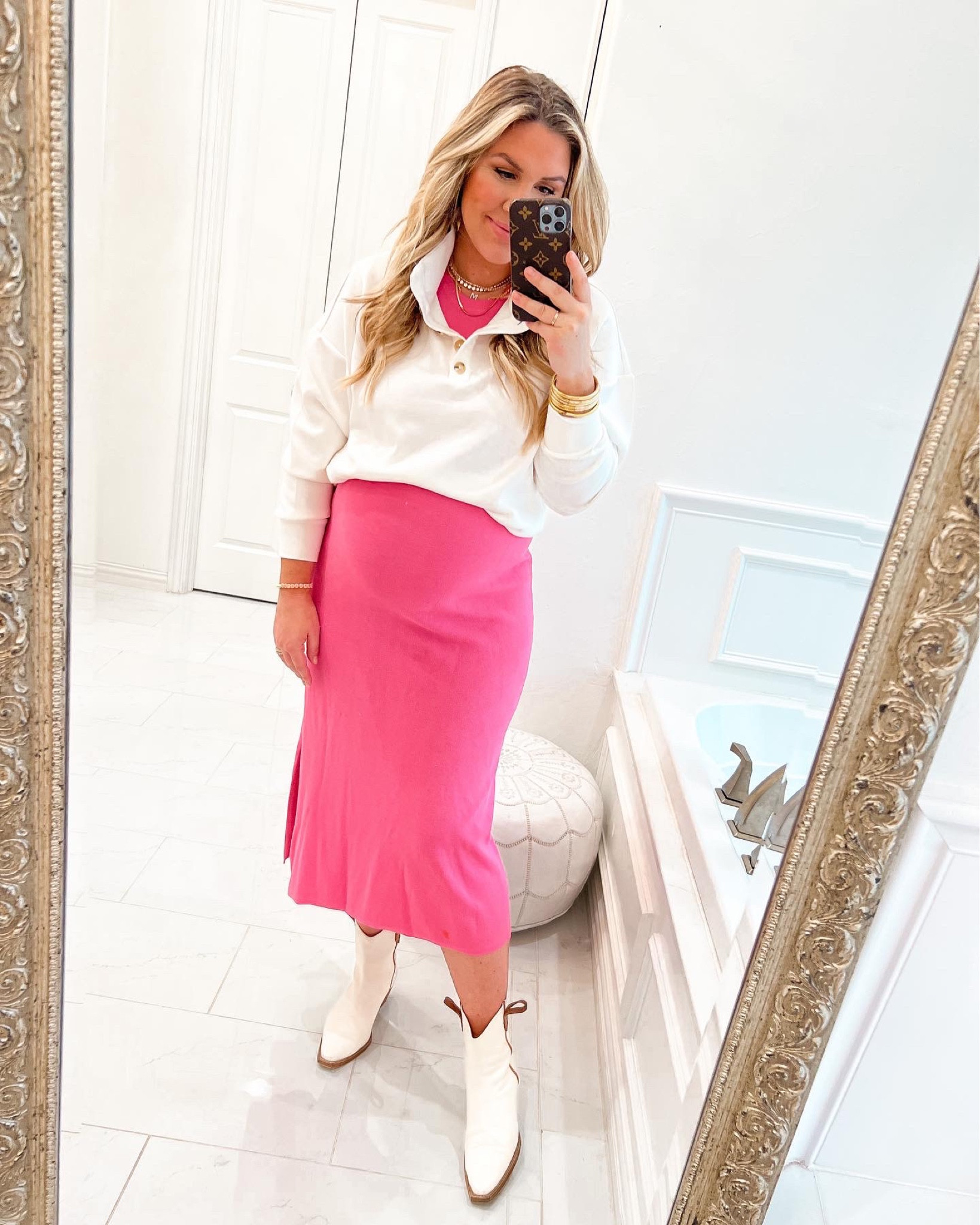 Wearing a medium in pull over and dress! 

#LTKstyletip #LTKunder50 #LTKbump