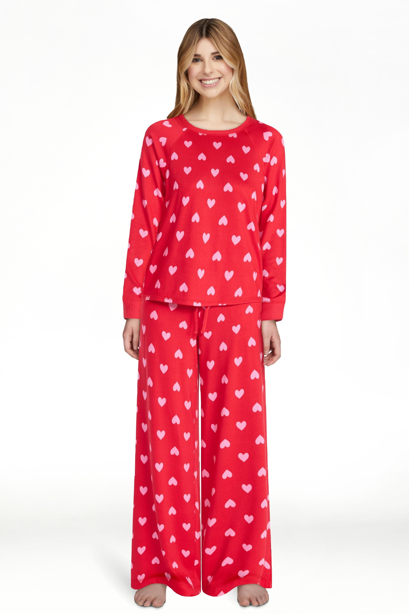 Joyspun Women's Cozy Lounge Collection Hacci Long Sleeve Top and Pants Pajama Set, 2-Piece, Sizes... | Walmart (US)