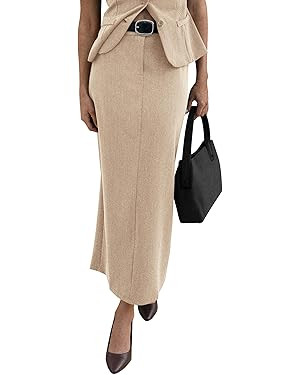 PRETTYGARDEN Women's 2025 Fall Maxi Pencil Skirt High Waisted Slit Work Office Trendy Long Skirts... | Amazon (US)