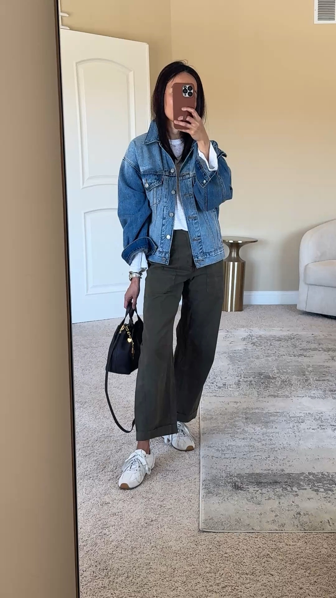 Everyday casual Spring outfit. 
Olive pants + linen long sleeve t-shirt + denim jacket. 
Ballet sneakers + delicate statement jewelry + convertible crossbody bag. 

Exact items:
-Olive pants @Pistola Denim are a good alternative to jeans. Slight barrel cut and adjustable waist. Size down. 
-Linen long sleeve tee @jcrew is a good everyday option if you like linen. Relaxed fit with a modern feel. True to size. 
-Denim jacket @levi is a good oversized option; true to size. Ideally I would like a shorter jacket with these pants; linking some I would consider if I was buying new. 
-Ballet sneakers true to size. 
-Delicate heart necklace is one of my favorite everyday purchases for Spring and Summer. Tennis necklace and tennis bracelet have an edgy feel with the combo chain link detail. 
-Mid-luxury bag @Strathberry  can be carried with the crossbody or top handle straps. 


#LTKootd #LTKOver40