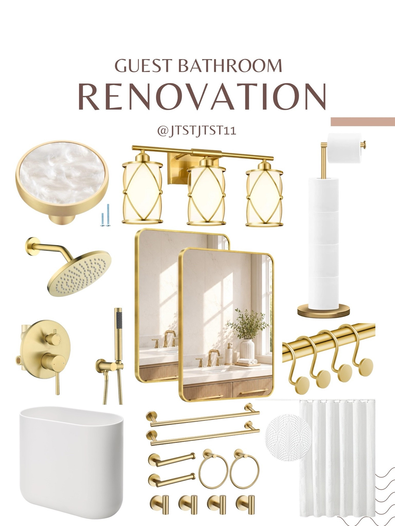 🚿I’m currently in the middle of a home renovation. 

🚽I wanted to share the white and brushed gold accents that I’ve selected for my guest bathroom.

👏🏼So excited to update and brighten up my space.

#LTKSeasonal #LTKOver40 #LTKSaleAlert #LTKmomlife #LTKstorytime #LTKU #LTKHome