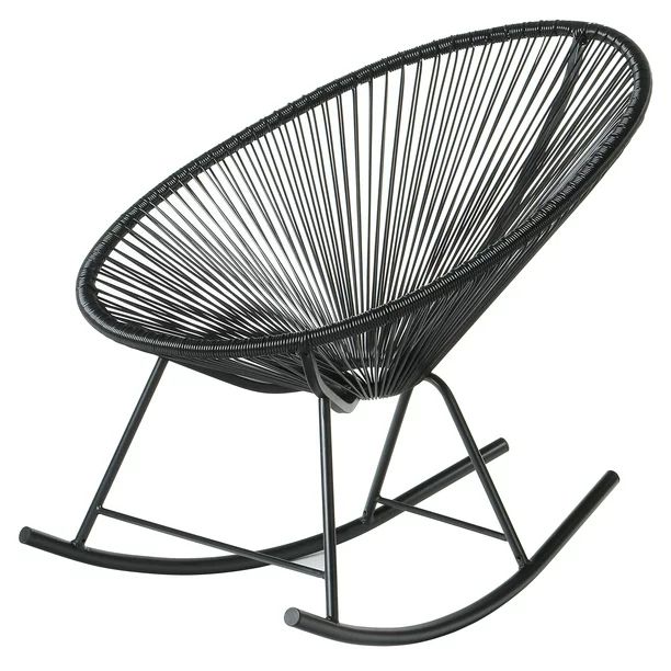 Design Tree Home Acapulco Indoor/Outdoor Rocking Chair, Black | Walmart (US)