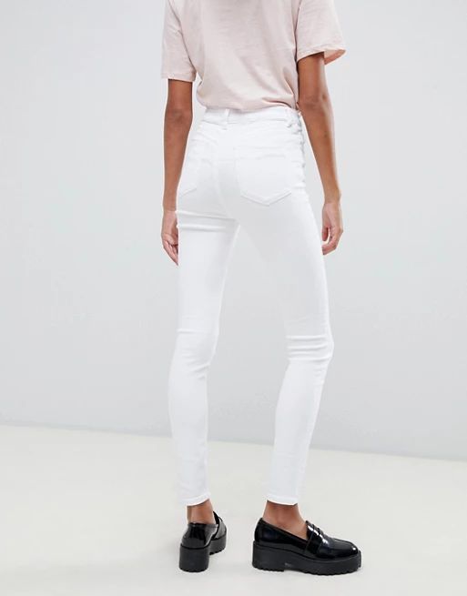 ASOS DESIGN Ridley high waisted skinny jeans in optic white | ASOS US