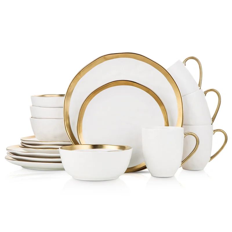 Stone Lain Porcelain China Dinnerware - Set of 16 | Wayfair North America