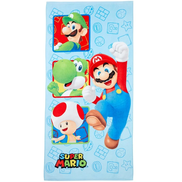 Super Mario Cotton Kids Beach Towel, 28" X 58" | Walmart (US)