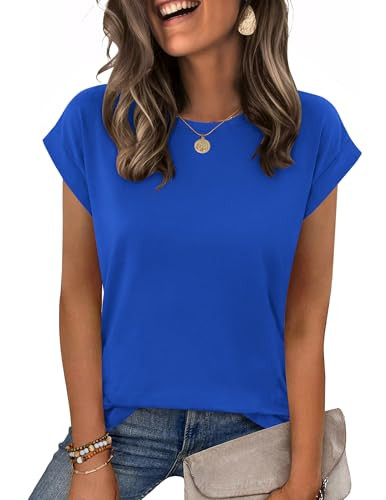 Zeagoo Womens Tops Summer Casual Cap Sleeve Tshirts Shirts Business Dressy Spring Fashion Outfits... | Amazon (US)