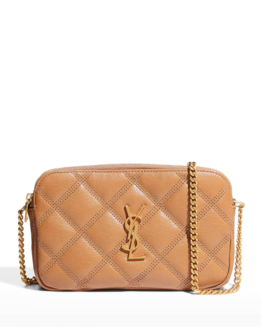 Saint Laurent Becky YSL Quilted Double Zip Pouch Bag | Neiman Marcus