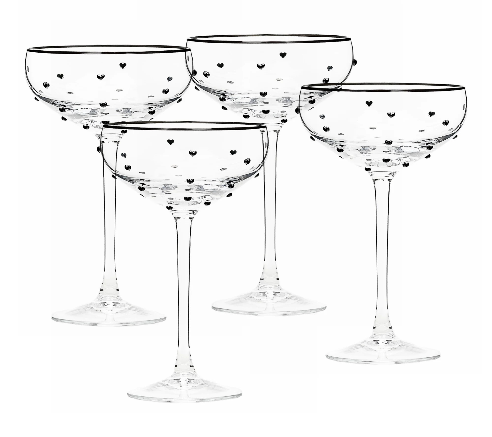 Make Your Selection: 10 Strawberry Street Set of 4 Heart Champagne Coupe Glasses | QVC