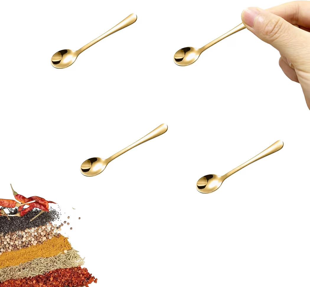 4 PCS Tiny Stainless Steel Spoons for Spices Jars, Mini Size 2.87", Cute Small Stainless Steel Co... | Amazon (US)