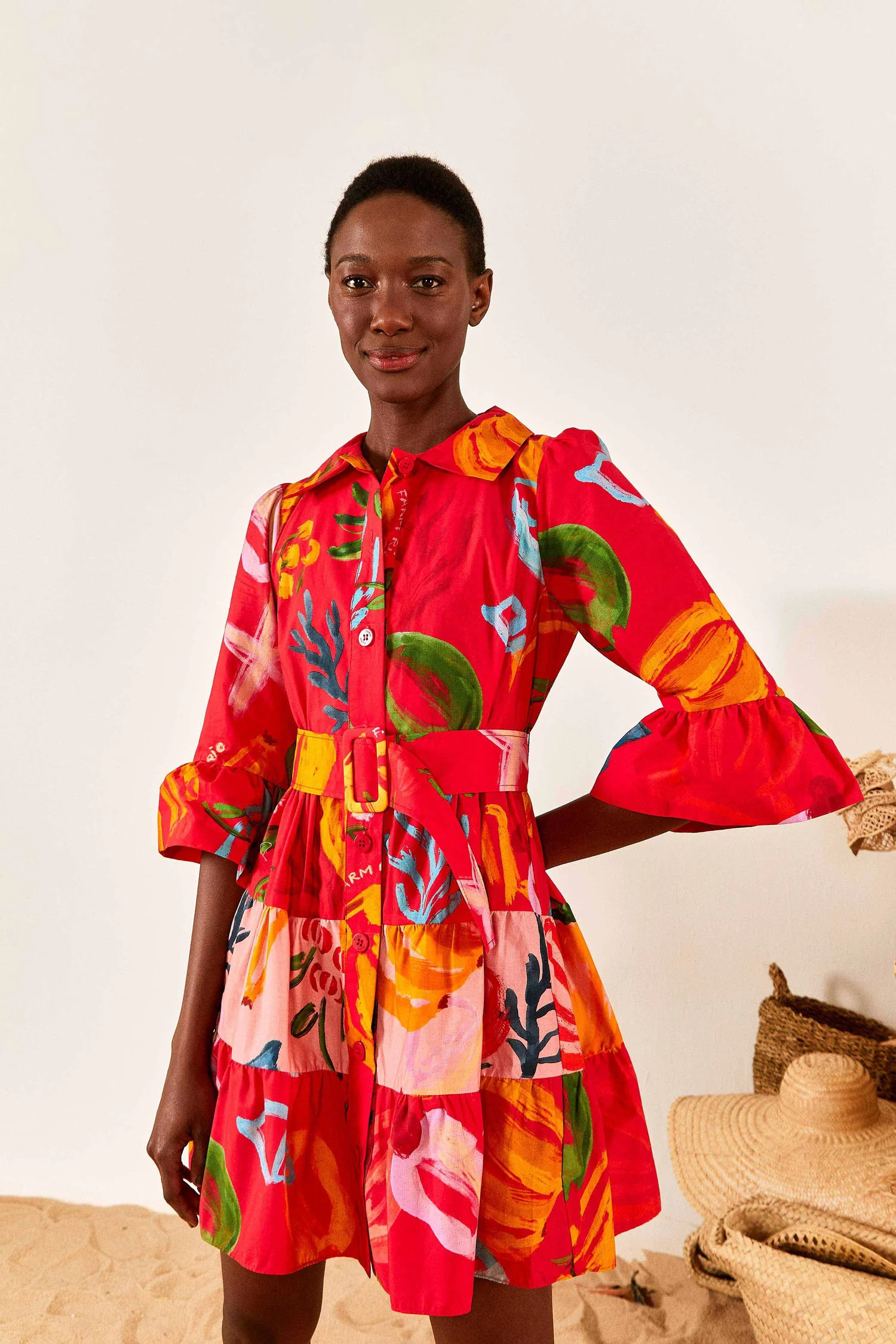 Red Mixed Fruits Ocean Mini Dress | FarmRio (US)