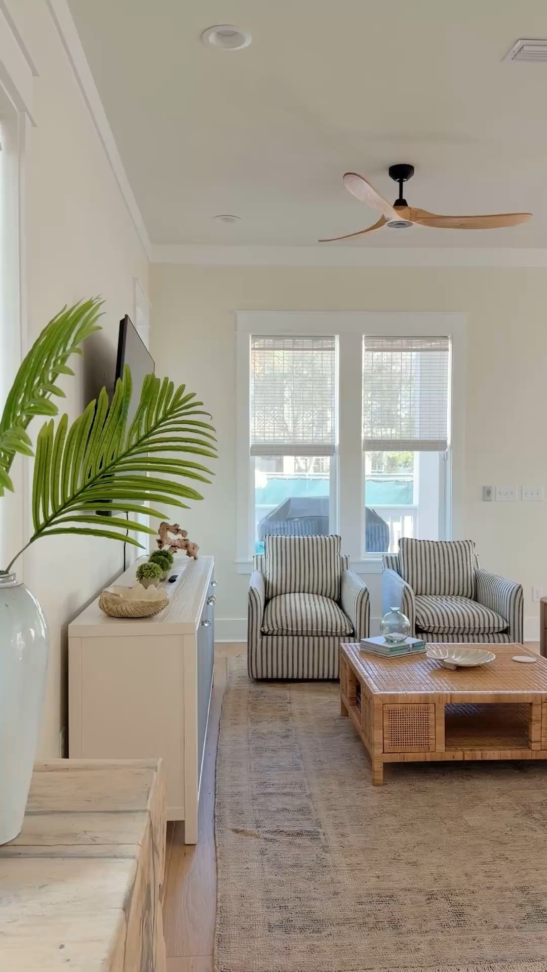 Coastal living room and kitchen combo. Serena and Lily, Wayfair, Ikea sofa 

#LTKHome