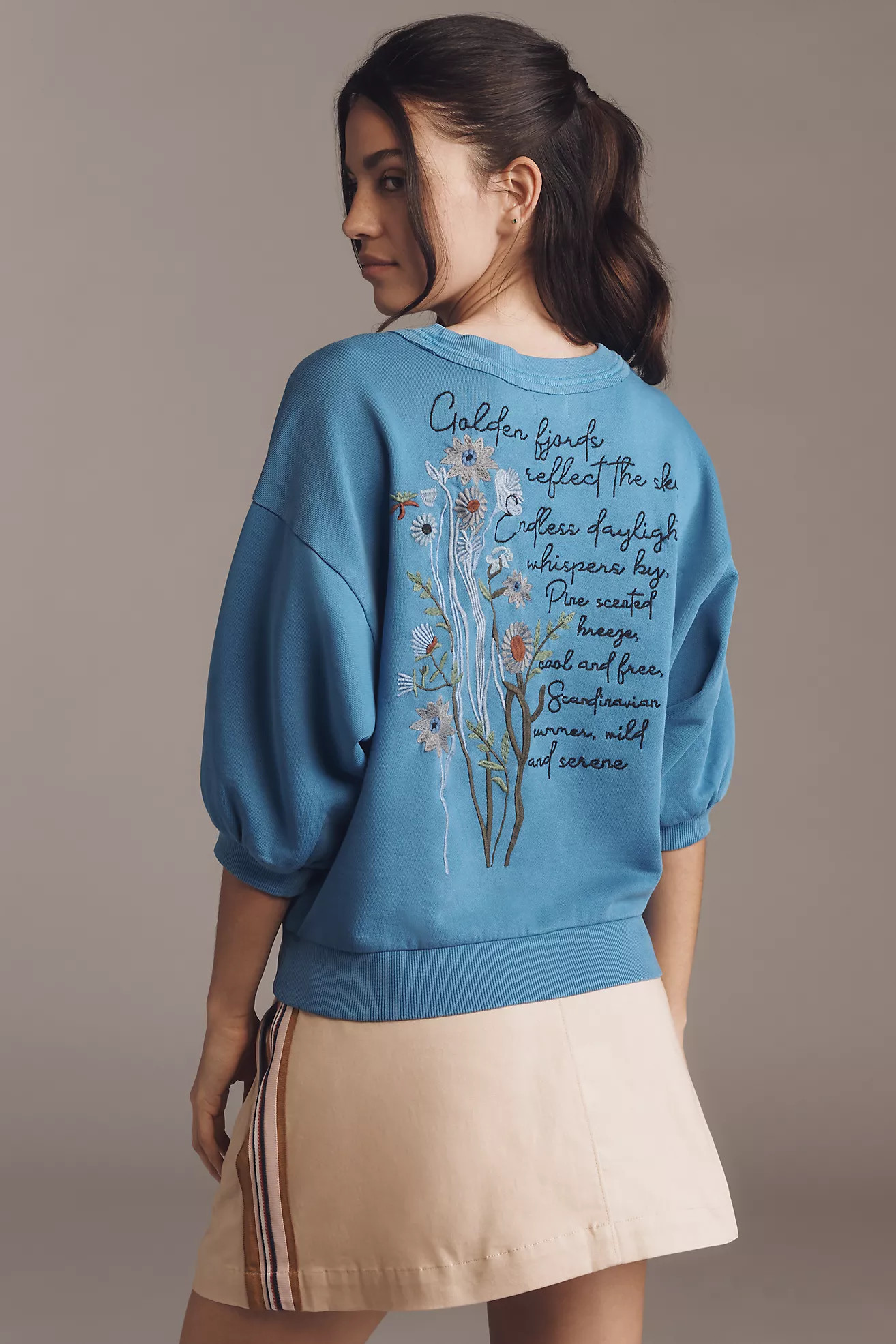 The Niki Bubble Sweatshirt by Pilcro: Embroidered Edition | Anthropologie (US)