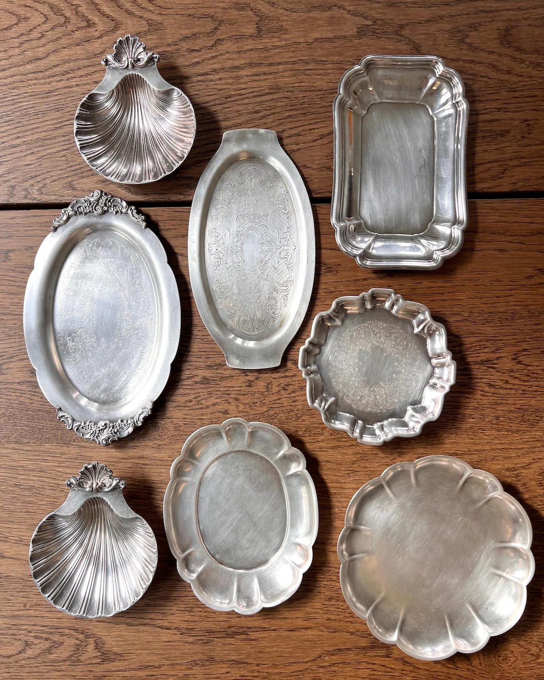 Vintage Assorted Silver-plated Trinket Trays and Small Dishes - Etsy | Etsy (US)