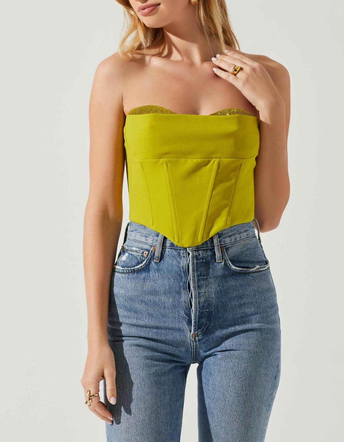 Corset Shanna Top In Lime Green | Shop Simon