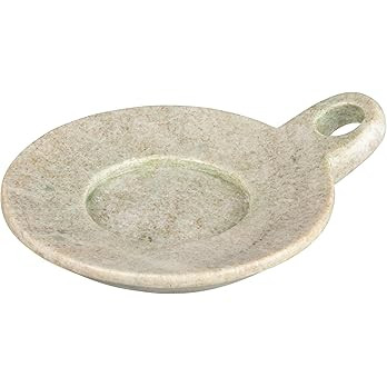 Creative Co-Op Hand-Carved Marble Dish with Handle, Beige | Amazon (US)