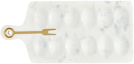 Mud Pie Marble Devil Egg Board; board 7" x 15 1/4" | fork 5 1/2" | Amazon (US)
