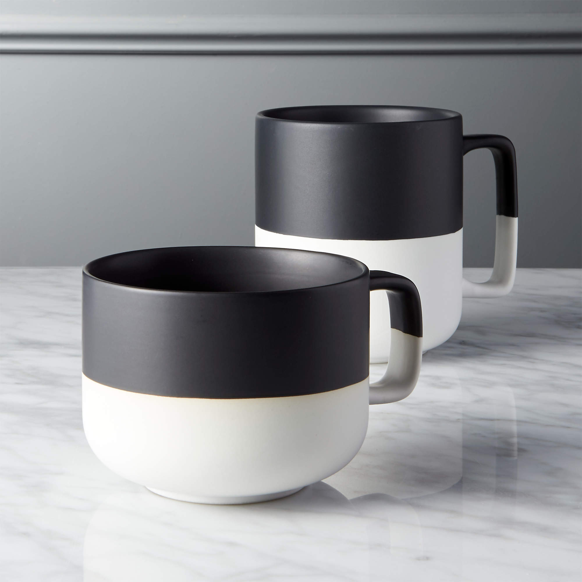 Black and White Ceramic Coffee Mug 14oz + Reviews | CB2 | CB2