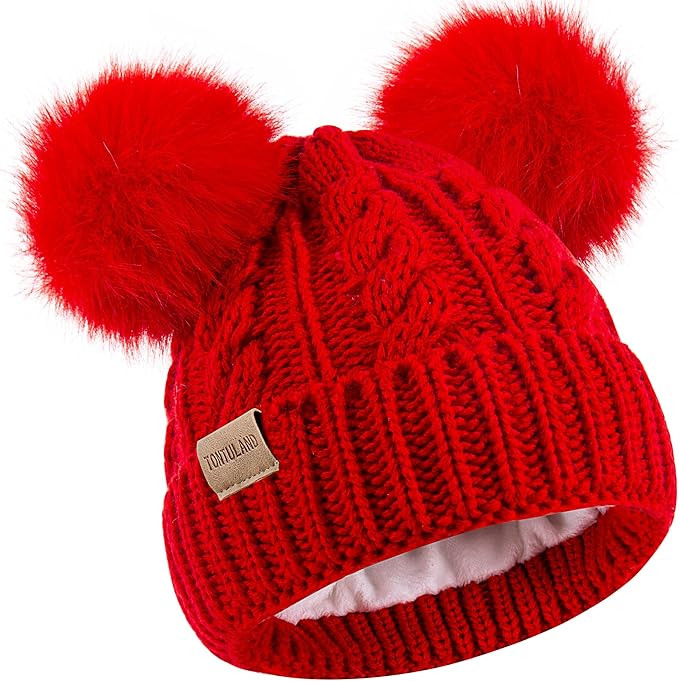 Kids Winter Beanie Children’s Warm Knitted Fleece Lined Ski Pom-Pom Warm Knit Hat for Boys & Gi... | Amazon (US)
