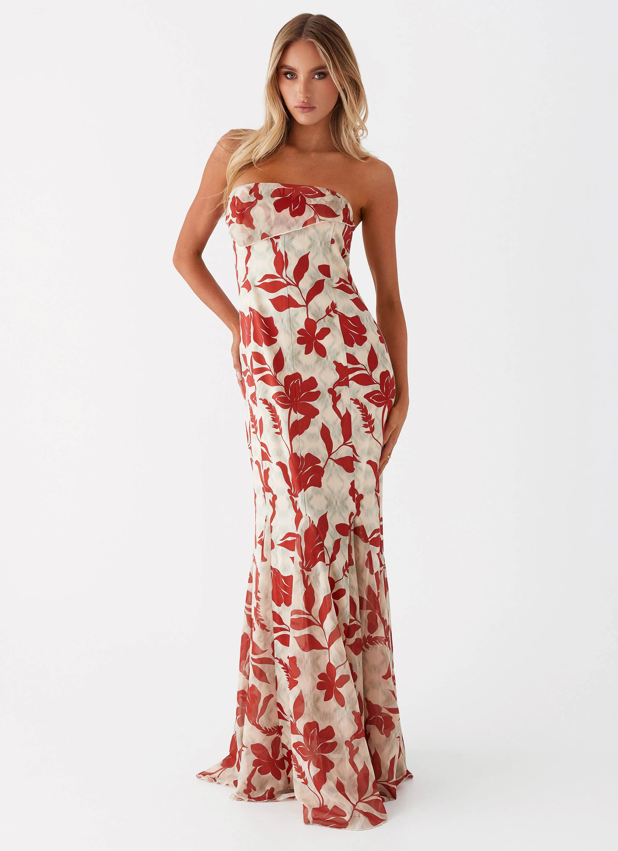 Willa Maxi Dress - Red Green Floral | Peppermayo (Global)