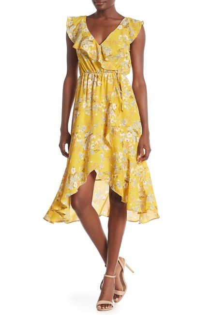 Ruffle Wrap Hi-Lo Midi Dress | Nordstrom Rack