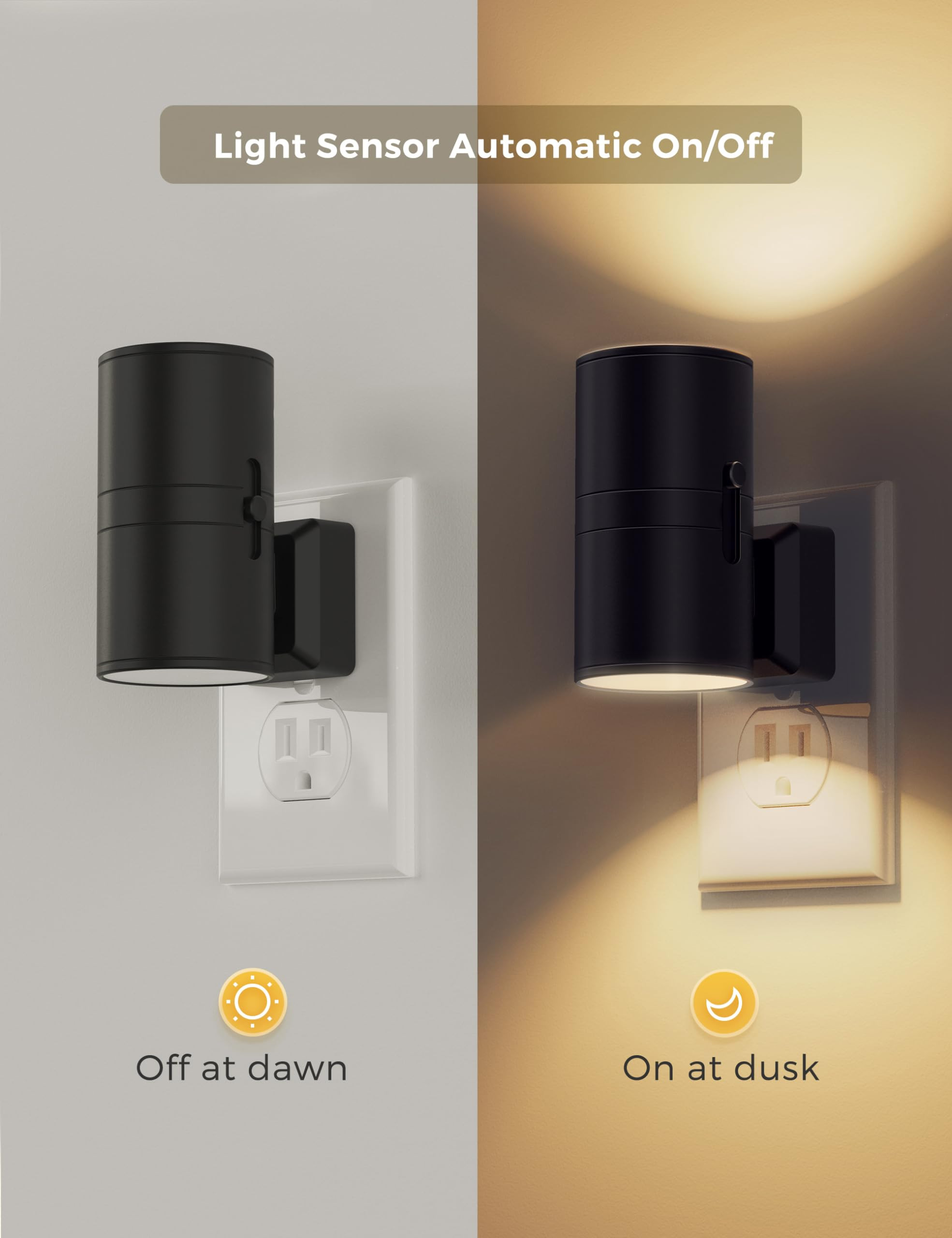 L LOHAS LED Night Light Plug in, Modern Night Lights Plug into Wall, Dusk to Dawn Sensor, Soft White 3000K, 0-100LM Adjustable Brightness, Dimmable Night Lights for Hallway Bedroom Stairway, 2 Pack | Amazon (US)