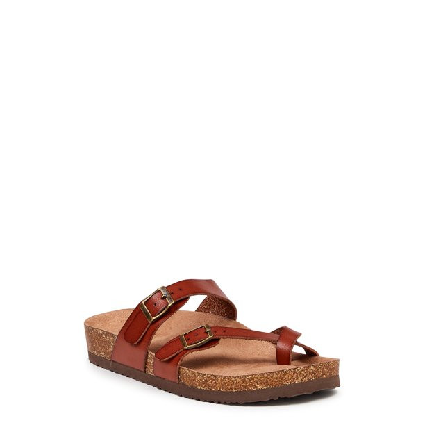 Time and Tru Women's Footbed Thong Sandals - Walmart.com | Walmart (US)
