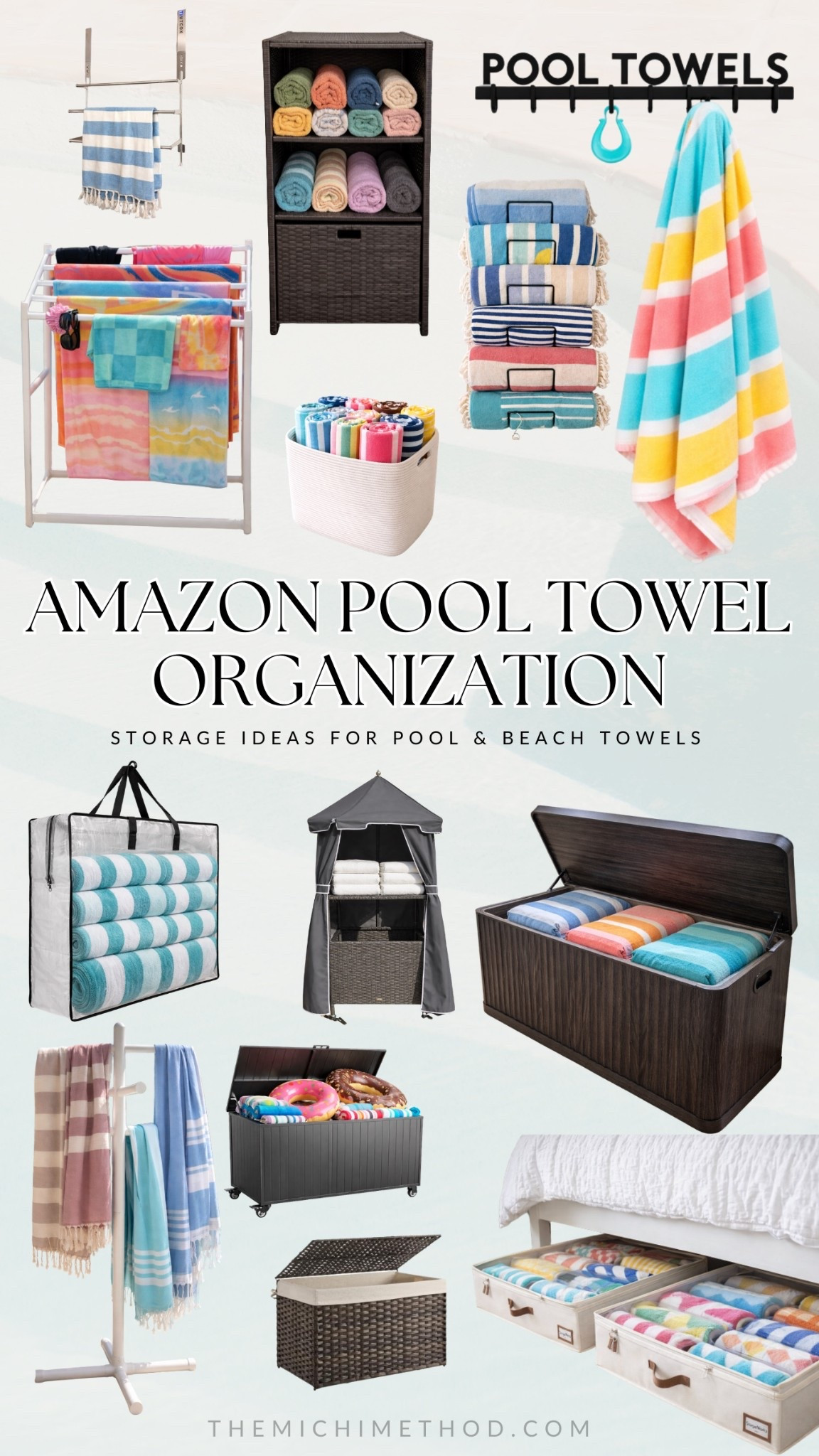 Pool towels everywhere? These are my favorite smart storage ideas for pool & beach towels that actually keep things contained and easy to grab

pool towels, pool towel, beach towel, beach towels, towel storage, pool towel storage, pool towel rack, towel stand, bathroom towel storage, beach towel storage, pool furniture, Amazon organization

#LTKSwim #LTKSeasonal #LTKHome