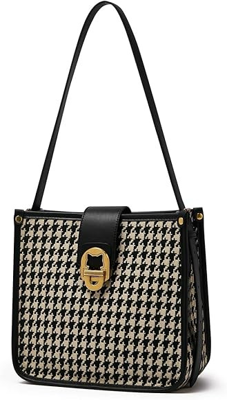 Lady New Houndstooth Commuter Shoulder Bag Autumn and Winter Large-Capacity Retro Portable Bucket... | Amazon (US)