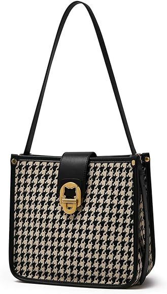 Lady New Houndstooth Commuter Shoulder Bag Autumn and Winter Large-Capacity Retro Portable Bucket... | Amazon (US)